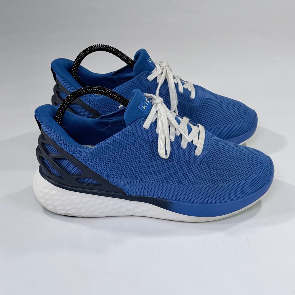 Kizik Athens Hands Free Sneakers Mens 8W Womens 9.5W Blue Knit Slip On Unisex